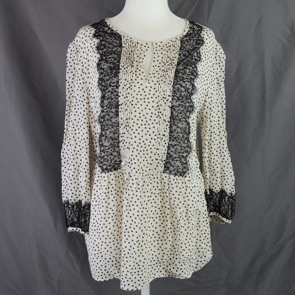 BODEN Polka Dot & Lace Blouse